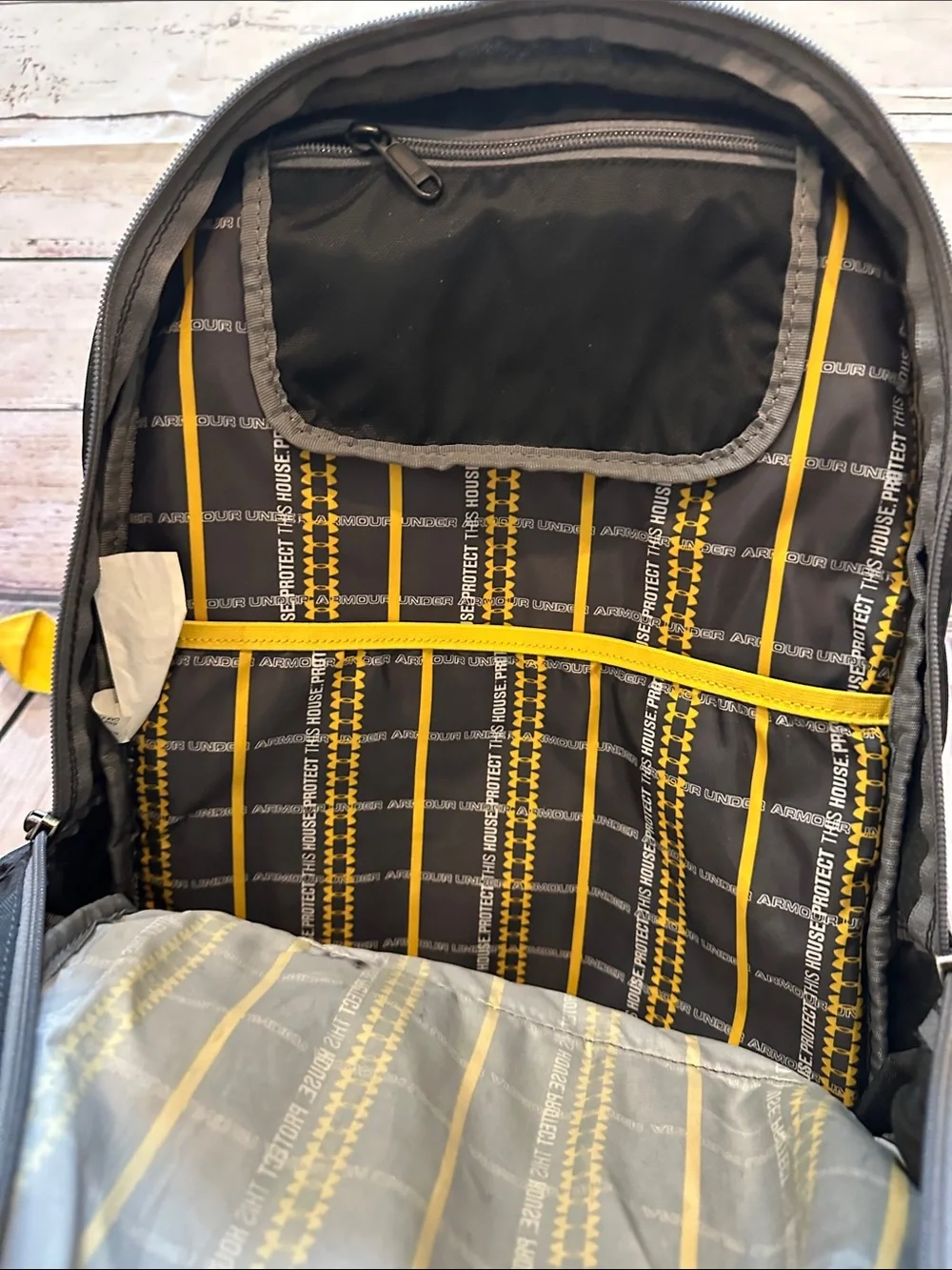 Under Armour Black and Yellow Men's Backpack with Padded Straps